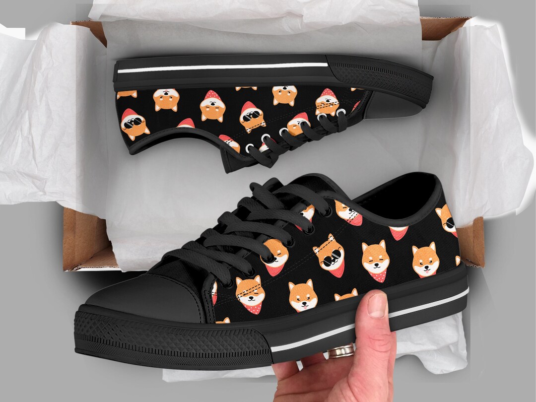 Shiba Pet Face Shoes Dog Print Sneakers Pet Owner Shoes Casual Shoes