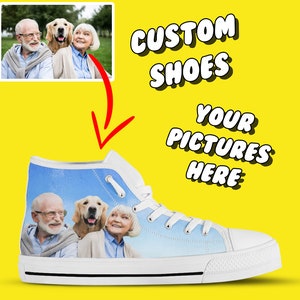 Custom Picture Shoes | Custom Image Sneakers | Design Your Own Personalized Shoes for Men & Women | Customized High Top Sneakers For Adults