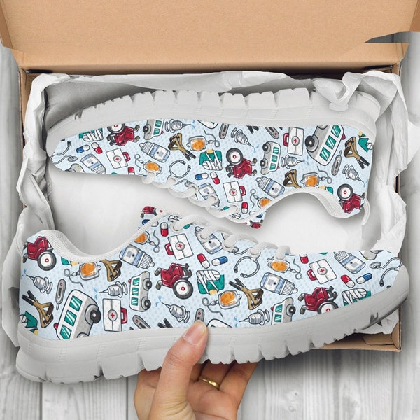 Docter Nurse Pattern Print Men Women Leather Boots