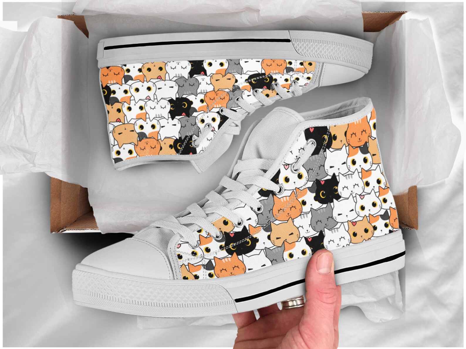 Cute Cat Shoes Cat Sneakers Cute Shoes Cat Lover Gifts Etsy