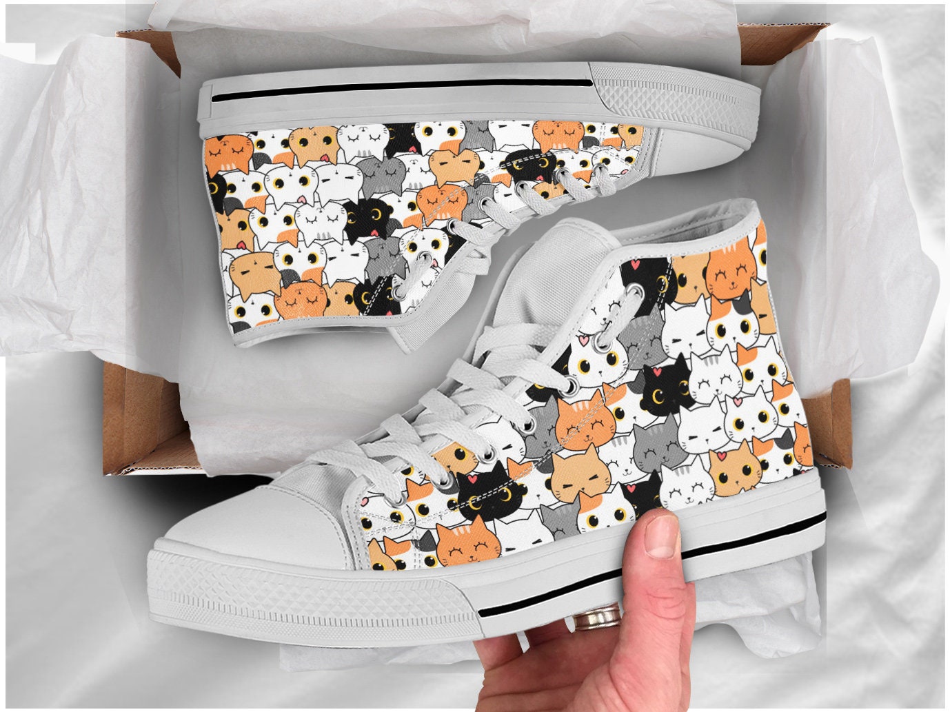 Sneakers with hotsell cats on them