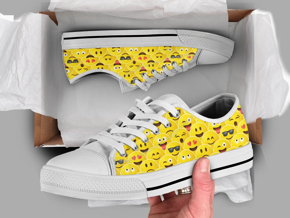 Emoji Shoes Smiley Face Sneakers Cute Shoes Casual Shoes Etsy