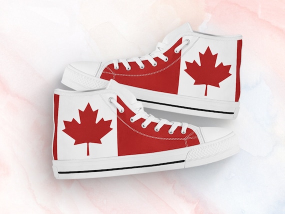 barbería Tener cuidado Simetría Canada Flag Shoes Canada Flag Sneakers Cute Shoes Canada - Etsy