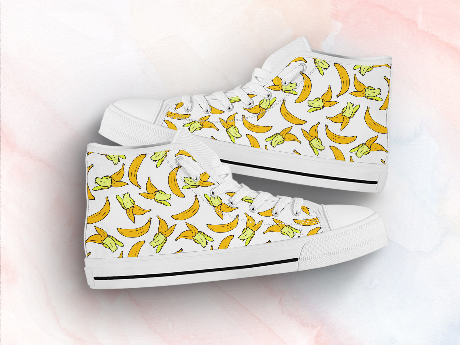 Yellow Banana Shoes Banana Sneakers Cute Shoes Banana Etsy