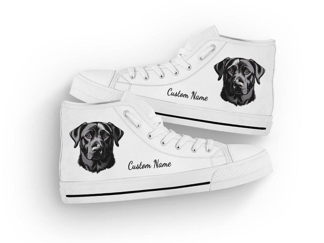 Black Labrador Retriever Shoes Dog Lover Sneakers High Top Etsy