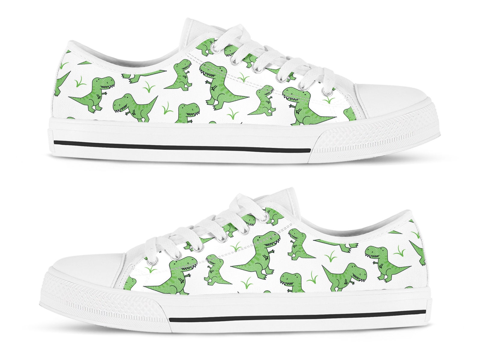 Green Dinosaur Shoes Sneakers Dinosaur Shoes Womens Etsy