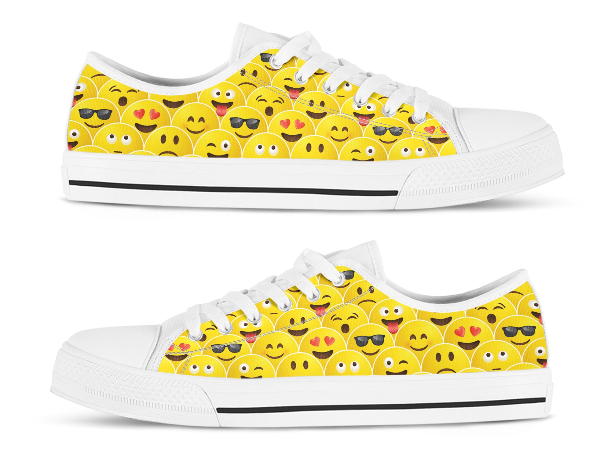 Emoji Schuhe Smiley Face Sneakers Süße Schuhe Lässige Etsy.de