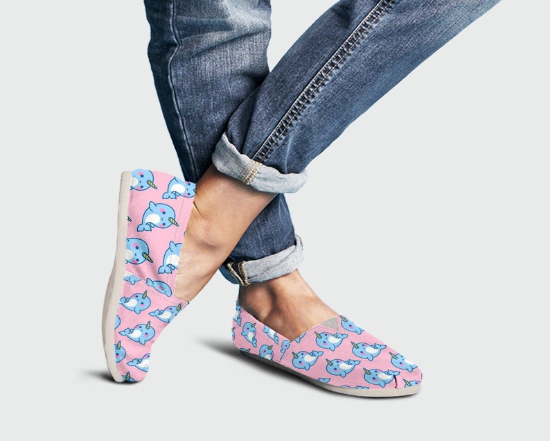 Cute Womens Shoes Narwhal Shoes Cute Shoes Canvas Women Etsy