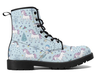 Baby Unicorn Boot Shoes, Women's Boots, Men's Boots, Vegan Leather, Combat Boots, Classic Boot, Cute Print, Casual Boots Women
