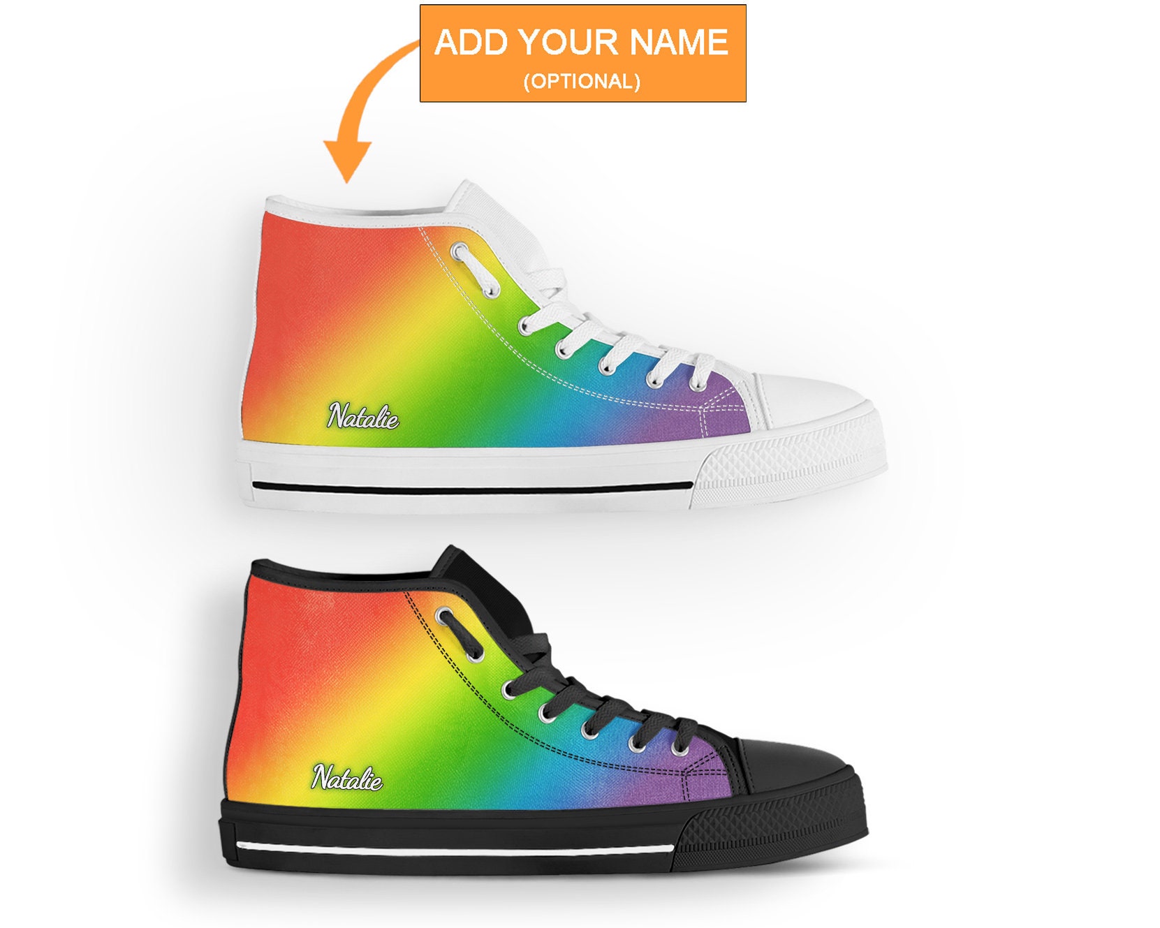 Rainbow Tie Dye Print Women's Sneakers