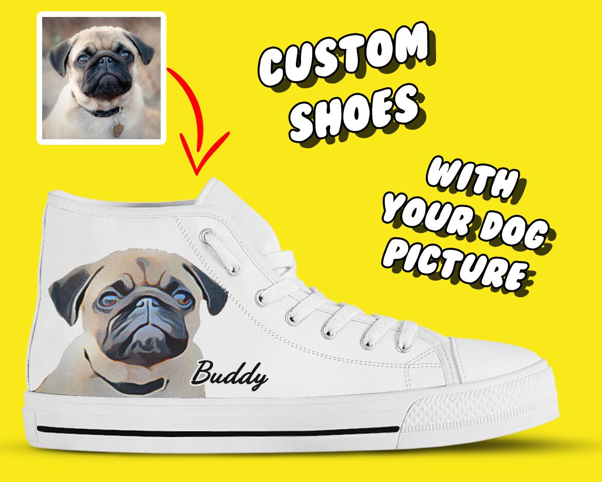 Dog Print Shoes Dog Face Custom Shoes Pet Picture in Etsy