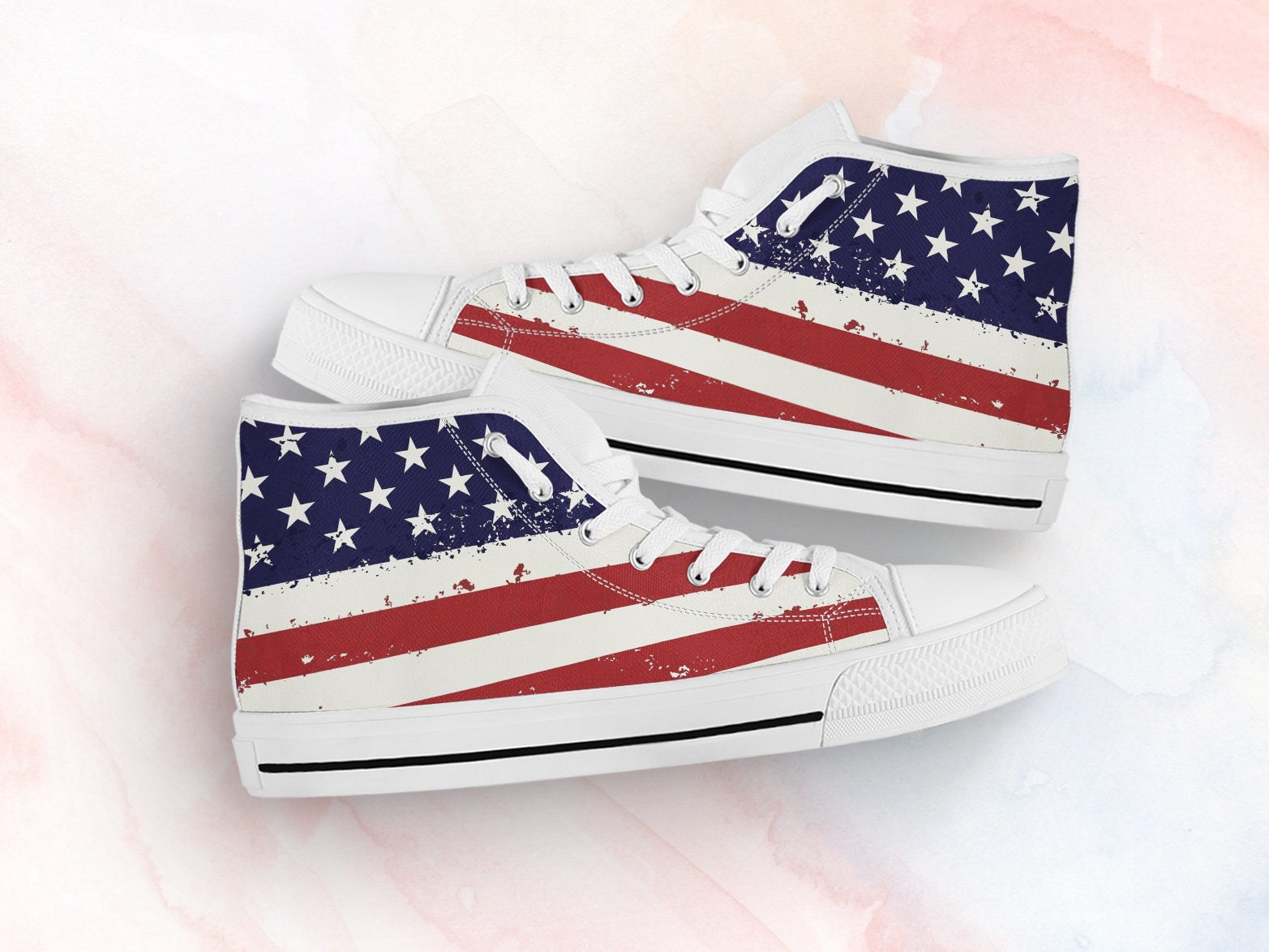 US Flag Shoes American Sneakers Flag Shoes - Etsy