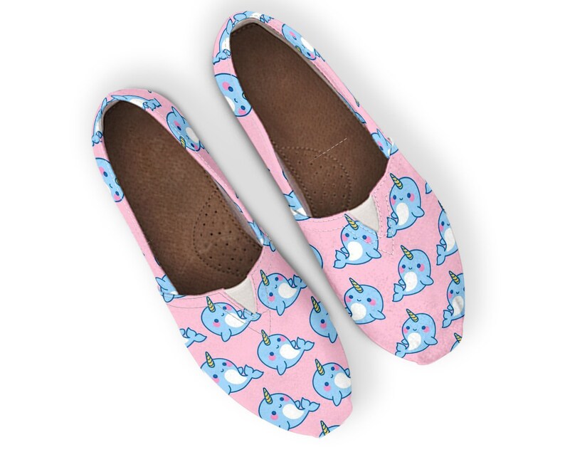 Cute Womens Shoes Narwhal Shoes Cute Shoes Canvas Women Etsy