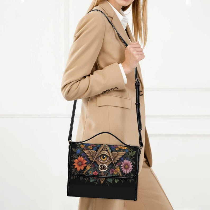 Spiritual Gift Awakening Satchel Bag PU Vegan Leather Satchel Bag