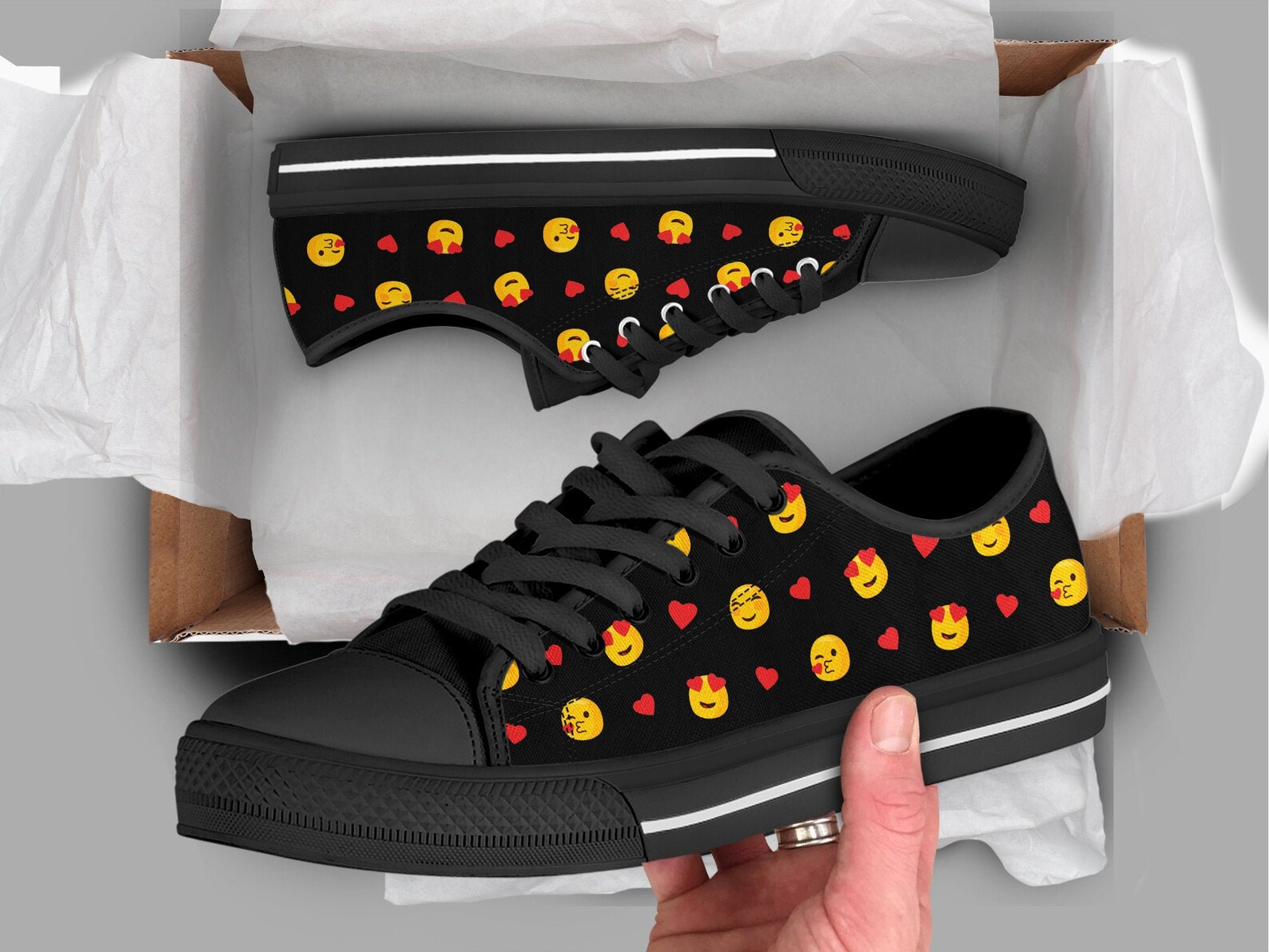 Emoji Love Shoes Emoji Sneakers Cute Shoes Casual Shoes Etsy