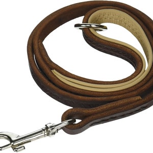 NEW Dean & Tyler Soft Touch Tan Padded Dog Leash with Brown Ring on HandleStainless Steel Snap Hook Herm Spreger 3-Feet by 1/2-Inch
