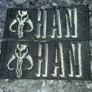 Benutzerdefinierte metallische mandalorianische HUND NAME 2 bestickte Patches Tags Julius K9 Harness Weste benutzerdefinierte Farben VELCRO® Marke Haken-und-Loop-Verschluss
