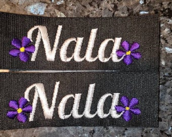 Custom Flower DOG NAME 2 embroidered patch tags Julius K9 Harness Vest  custom colors VELCRO® brand hook-and-loop fastener