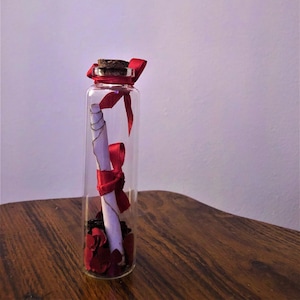 Gratis verzending Gepersonaliseerde boodschap in een glazen fles, romantische verjaardag, Moederdag, jubileumcadeau, liefdesgedicht, trouwbericht in een pot