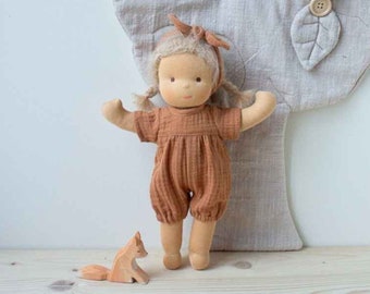 Rag doll Ella 32 cm / made in the style of a Waldorf doll