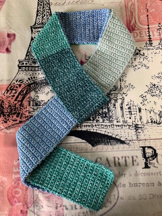 Blue Ombre Handmade Crochet Scarf Blue Ombre Handmade Crochet Scarf