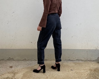 Jean taille haute vintage Delavè années 80 / Jean femme taille haute gris / Jean en denim chino femme vintage / denim taille haute vintage