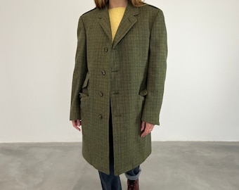 oversized 70s vintage coat / Vintage wool coat / Patterned vintage coat / vintage oversized women's coat / oversized coat