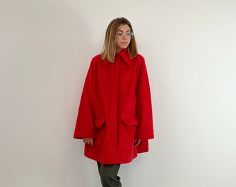 RED Red vintage coat / 80s vintage coat / red women's coat / vintage red women's coat / red fairytale vintage coat