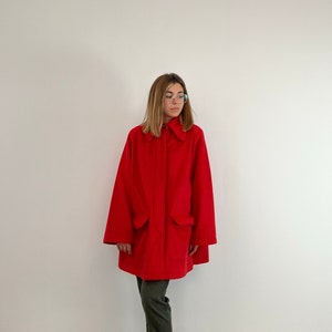 RED Red vintage coat / 80s vintage coat / red women's coat / vintage red women's coat / red fairytale vintage coat image 1