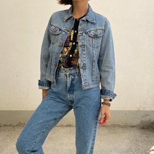 LEE Vintage 70s Denim Jacket / Lee Cobalt Blue Denim Jacket / Lee Patchwork Women's Denim Jacket / Lee Women's Vintage Patchwork Denim Jacket