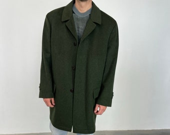 LODEN Authentic men's Loden coat / vintage Loden coat / vintage 80s green wool coat / vintage men's wool Loden coat