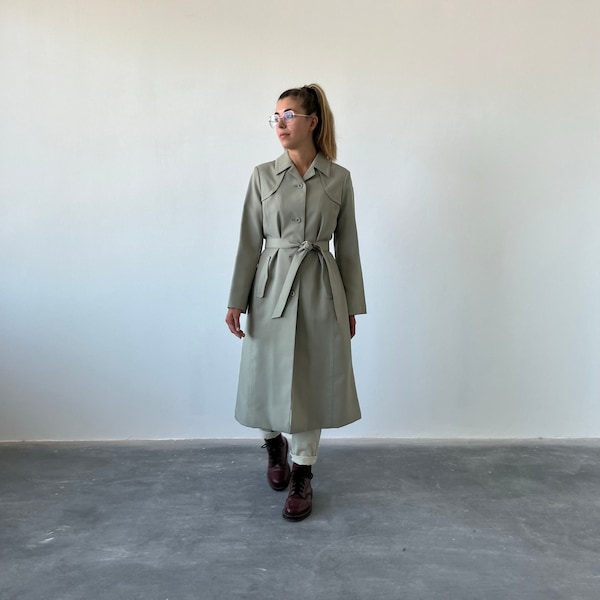 Trench vintage NOUVEAU ! 70s / beige new vintage trench femme / trench long vintage imperméable / nouvelle veste trench femme vintage 70s