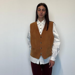 Vintage läderväst från 70-talet / vintage läderväst / brun vintage läderväst / brun damläderväst / vintage damläderväst