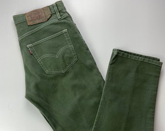olive green levi 501 jeans