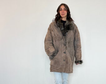 handmade Original vintage Shearling / vintage women's sheepskin / brown women's shearling / vintage sheepskin coat / original women's shearling