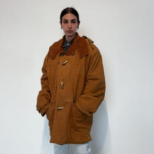 Oversize vintage 80s shearling jacket / oversize vintage sheepskin / oversize vintage leather jacket / women&#39;s leather jacket / shearling jacket