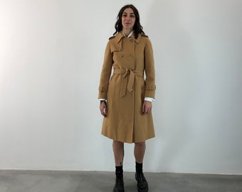 handmade Agnona Vintage coat / vintage handmade coat / camel vintage women's coat / long women's coat / vintage trench coat