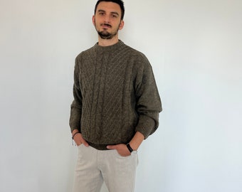 Enrico Cover Tricot 90s / vintage patterned men's sweater / winter men's sweater in vintage wool / Enrico Coveri vintage men's pullover