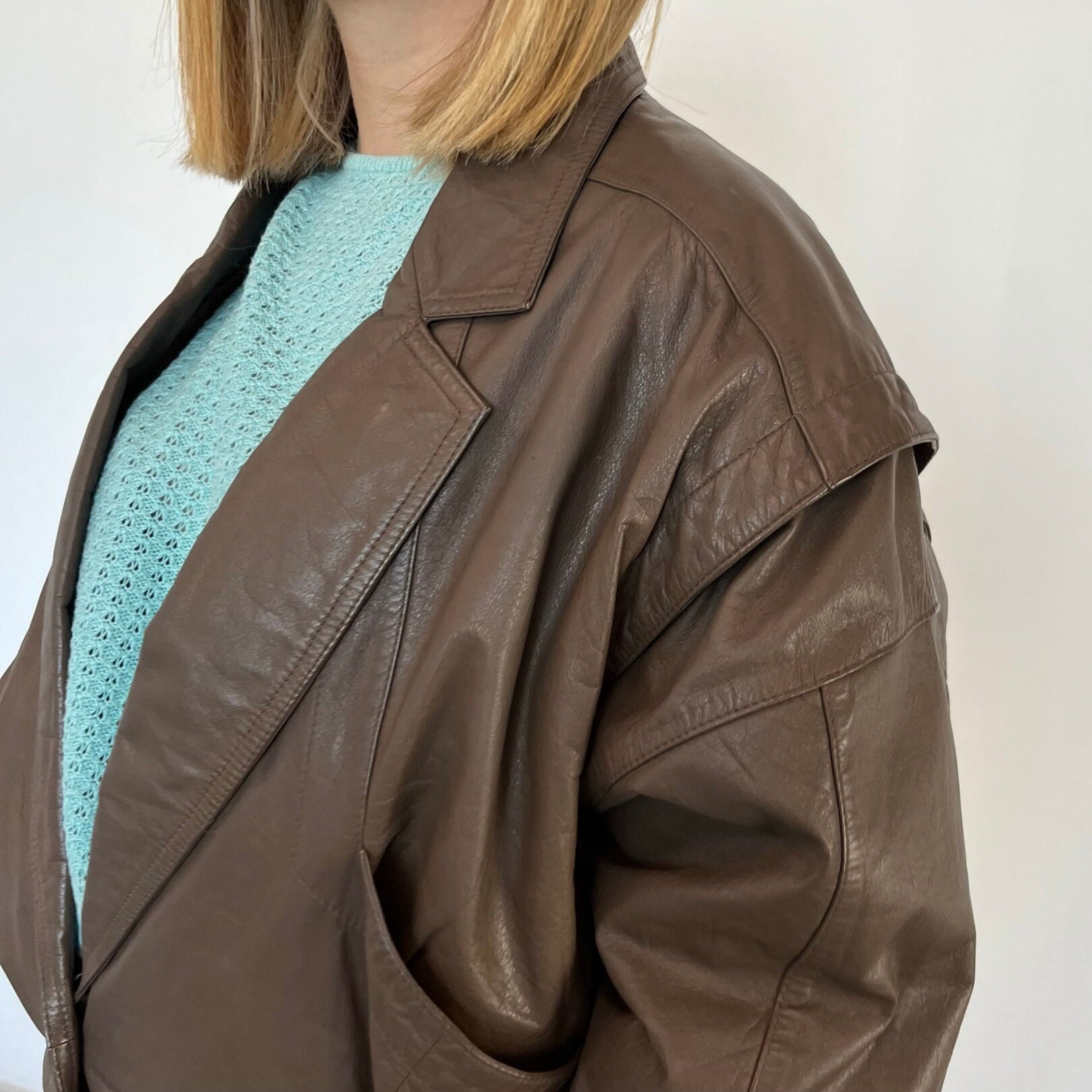 80s Vintage Leather Bomber Jacket / Women's Vintage Leather