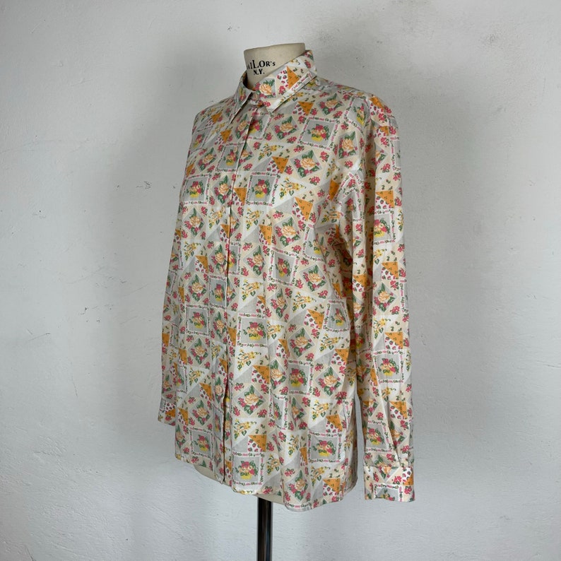 ROSE vintage floral shirt / floral patterned women's shirt / vintage floral summer shirt / vintage blouse / vintage women's shirt image 10