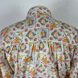 ROSE vintage floral shirt / floral patterned women's shirt / vintage floral summer shirt / vintage blouse / vintage women's shirt image 9