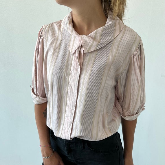 Boho Vintage 70s blouse / vintage blush boho shir… - image 1