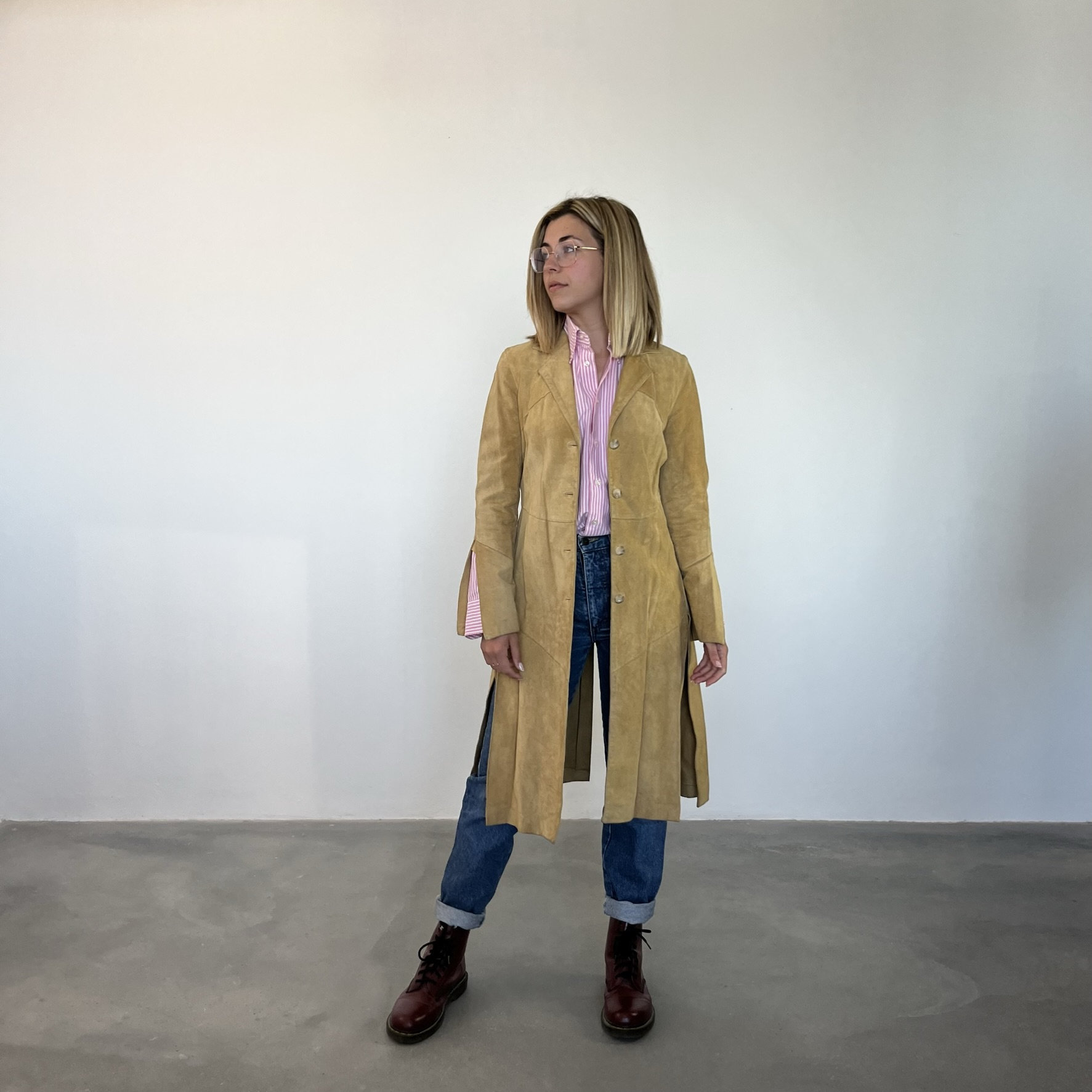 Faux sales suede duster