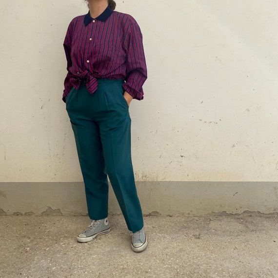 EMERALD SILK Size M Vintage trousers in pure high-