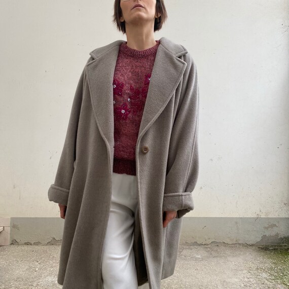 Marina Rinaldi vintage coat 80s grey / wool coat a