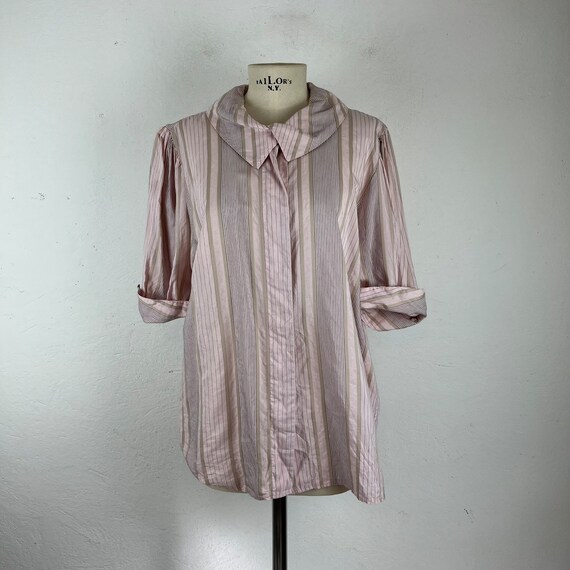 Boho Vintage 70s blouse / vintage blush boho shir… - image 9