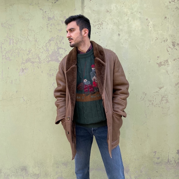 Original Shearling vintage 70s coat original mutto