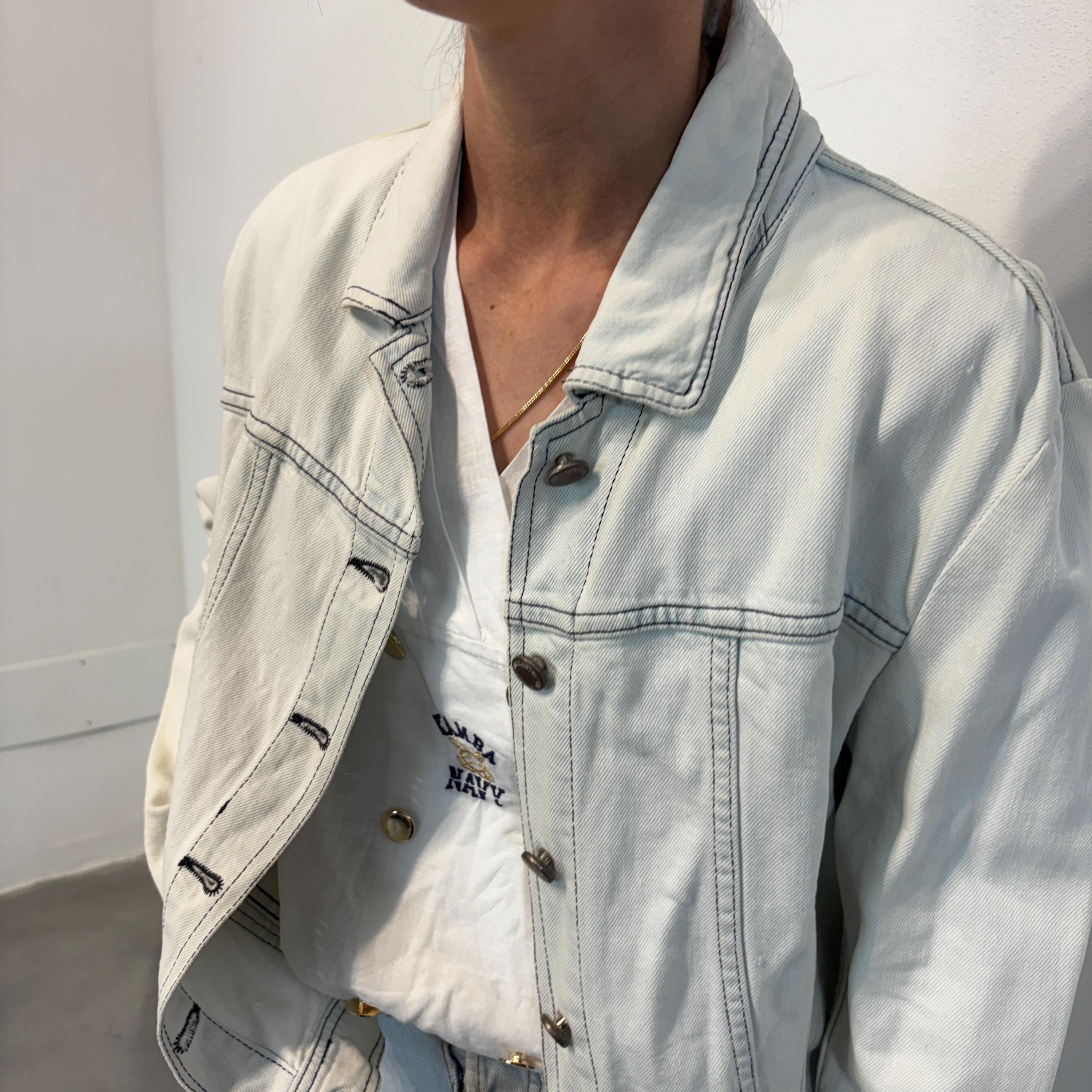 S - Valentino Vintage Denim Jacket 90s / Valentino Vintage Denim