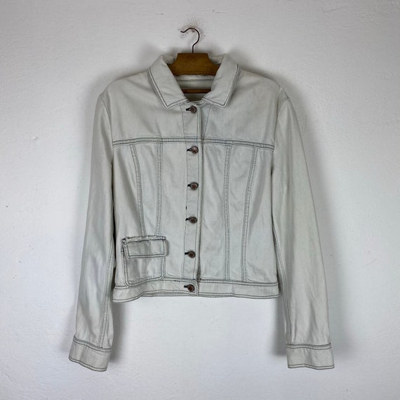 Valentino vintage denim jacket 90s / Valentino wh… - image 7