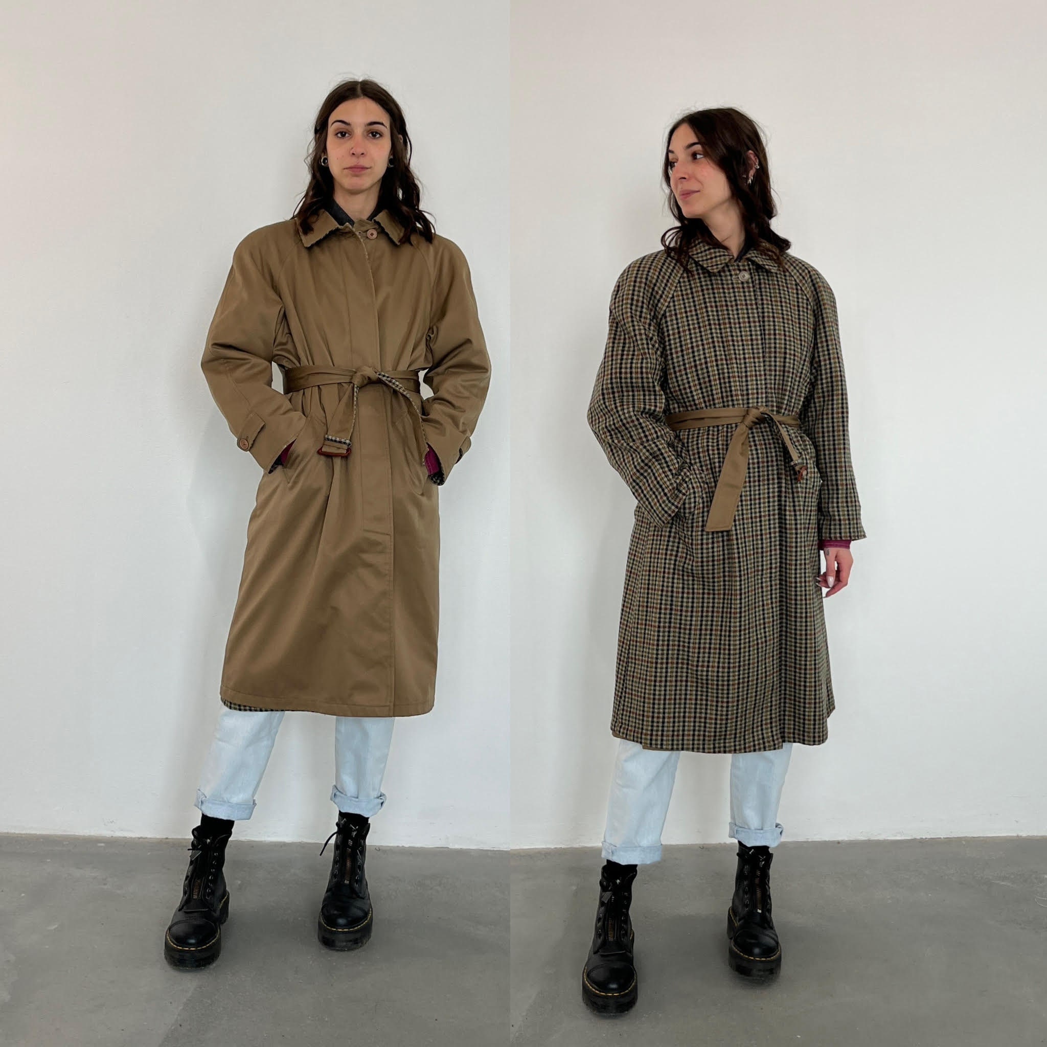 ジャケット・アウター 80s Vintage Double Super Long Coat. DOUBLE FACE Vintage 80s Trench Coat / Vintage Wool Women's
